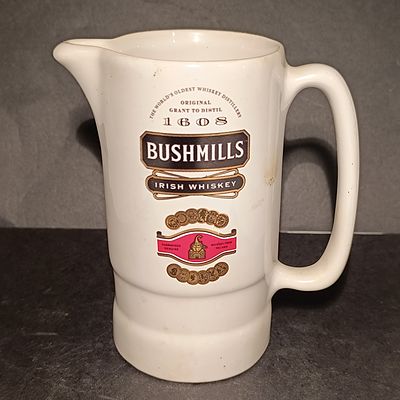 Eastgate England Bushmills Irish Whiskey Ceramic Advertising Pitcher