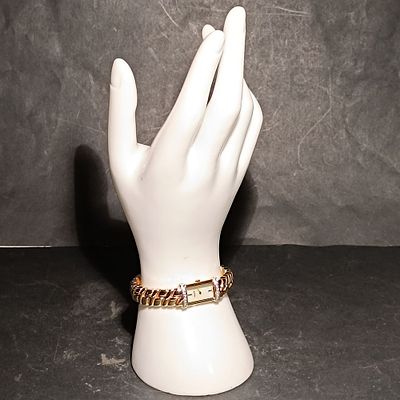 Accurist Ladies Gold Tone Quartz Dress Watch with Mother of Pearl Dial