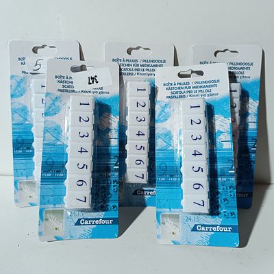 A Group of Carrefour Seven-Day Pill Organizers