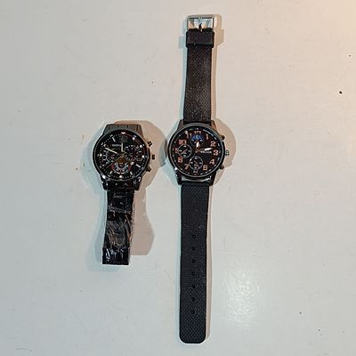 Two Men's Fashion Quartz Wristwatches by Geneva and MSCXDK