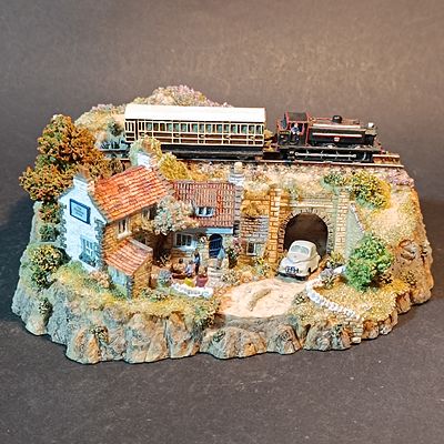 Danbury Mint The Railway Arms Miniature Landscape Sculpture by Jane Hart