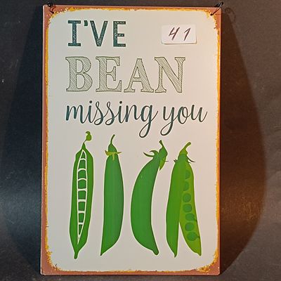 Vintage Style Printed Metal Wall Sign with Botanical Pun