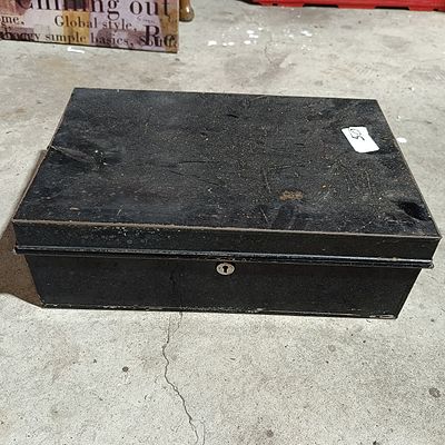 Mid-20th Century Industrial Painted Metal Document Box