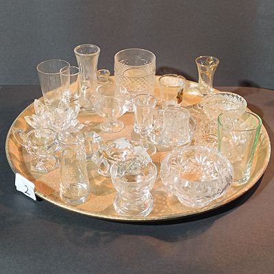 A Collection of Approximately 17 Pieces of Vintage and Contemporary Glassware and Crystal
