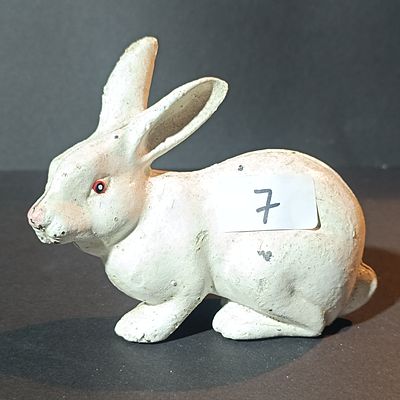 Vintage Cast Iron Rabbit Figurine