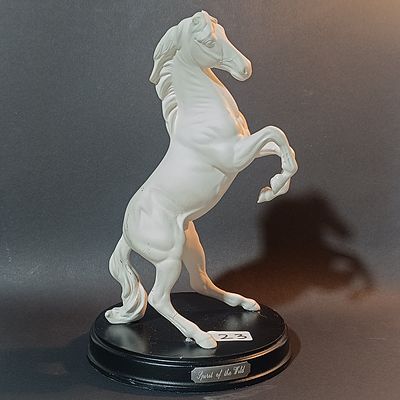 Royal Doulton Spirit of the Wild White Bisque Porcelain Rearing Horse Sculpture -approx 30 cm high