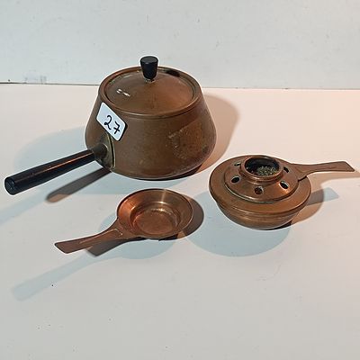 A Set of Mid-Century Swiss Copper Fondue Cookware by Spring Culinox