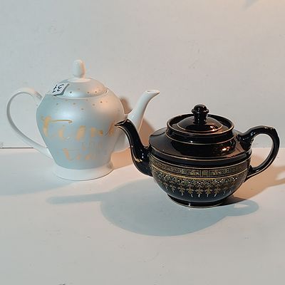 Two Ceramic Teapots including Gibson and Sons Victoria Pattern