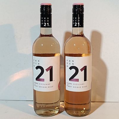 A Pair of Ventuno 21 Pinot Grigio Rose Wine