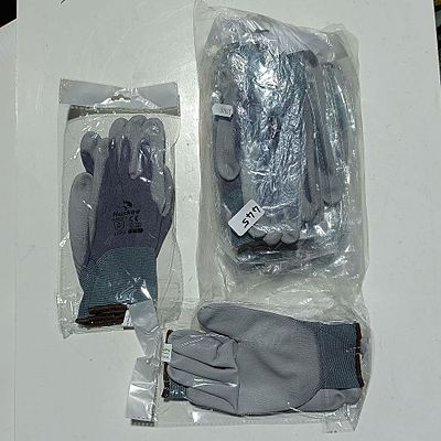 An Assortment of Coated Knit Work Gloves Including Huskee Brand