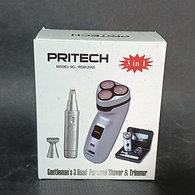 Pritech Model RSM-2005 Gentleman's 3 Head Personal Shaver and Trimmer Set
