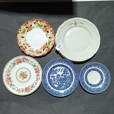 An Assortment of English Ceramic Plates and Saucers Including Grafton and Churchill