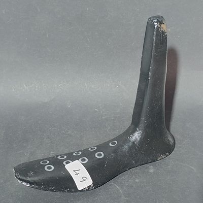 Vintage Cast Iron Cobbler's Shoe Last with Painted Markings