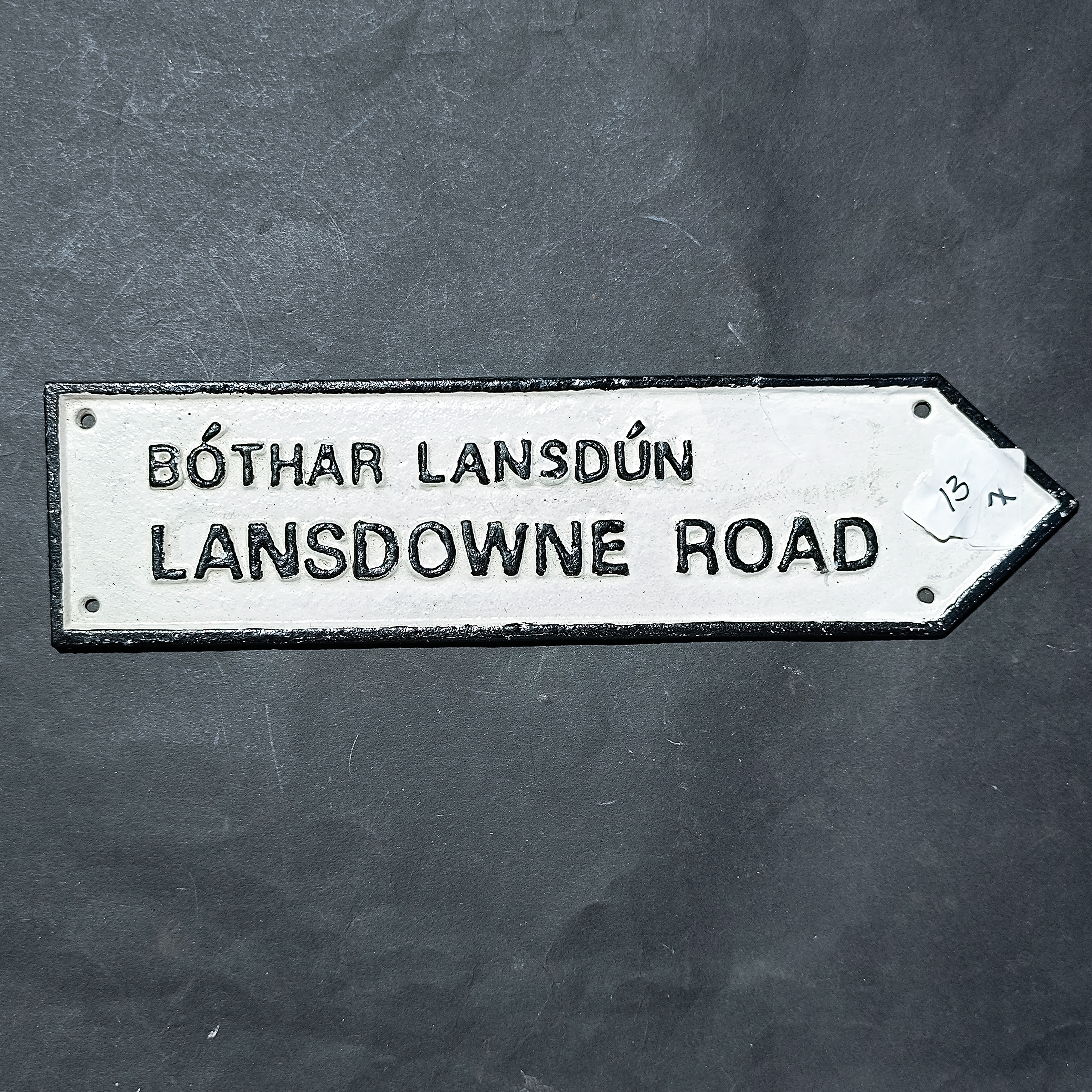 Cast Iron Directional Street Sign for Lansdowne Road, Dublin