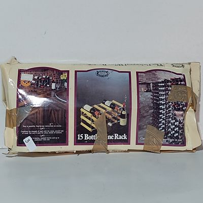 RTA Wine Racks 15 Bottle Pine and Steel Modular Wine Rack Kit
