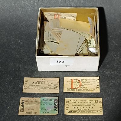 A Collection of Vintage Northern Irish Edmondson Format Railway Tickets