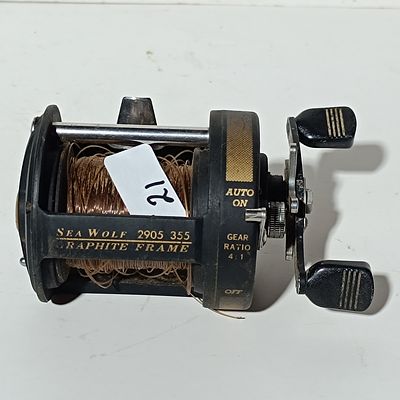 Shakespeare Sea Wolf 2905 355 Graphite Frame Baitcasting Fishing Reel