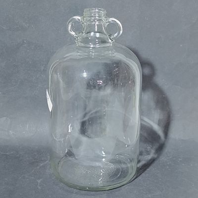 Vintage Clear Glass Double-Handle Demijohn Bottle