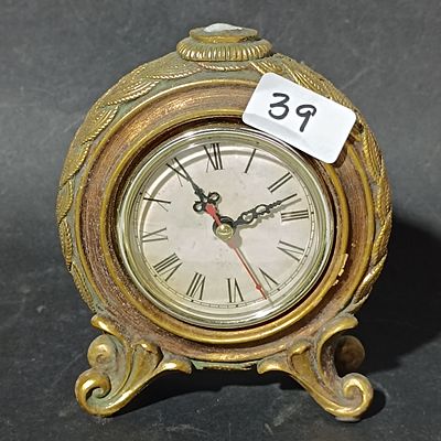 Seasons Gift and Decor Quartz Desk Clock with Faux Bronze Finish