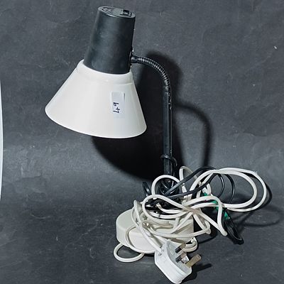 Adjustable Gooseneck Desk Lamp in Black and White