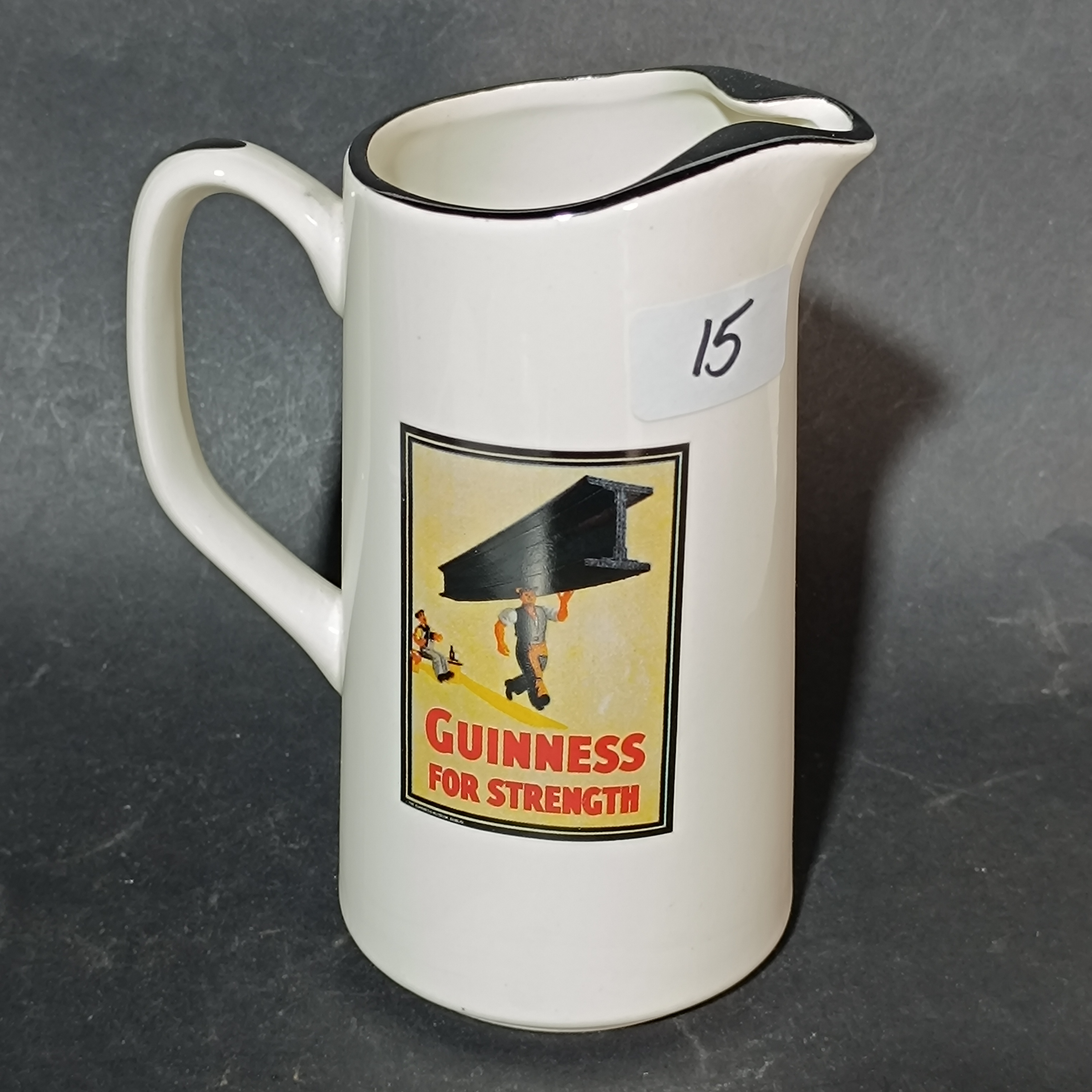 Carrigaline Pottery Guinness For Strength Advertising Pitcher