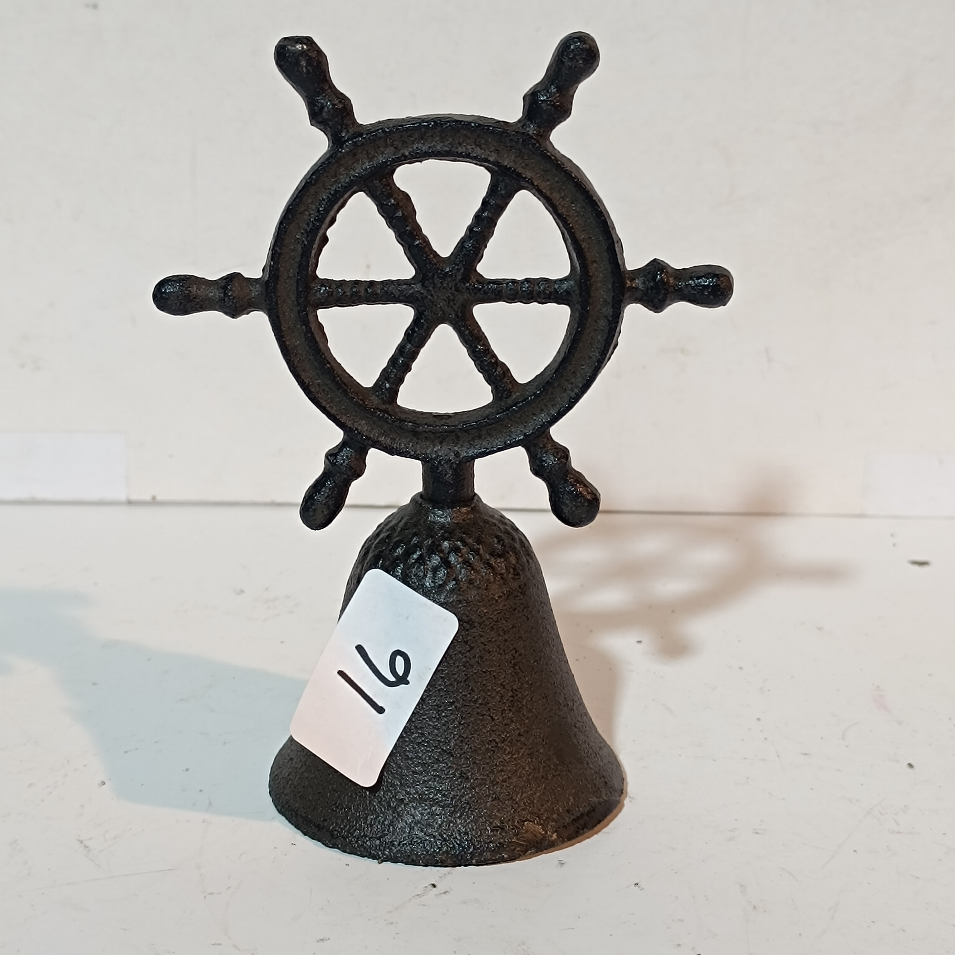 Cast Iron Nautical Ship Wheel Hand Bell
