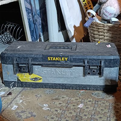 Stanley 26-Inch Galvanized Metal and Plastic Tool Box with Assorted Hand Tools