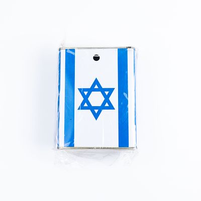 קופסת קרן קיימת לישראל (קק״ל) עם דגל ישראל. קופסתוינטג׳ בעיצוב קרן קיימת לישראל (קק״ל), עם דגל 