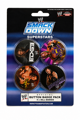 סט סיכות WWE SmackDown Superstars – מארז רשמי. מארז סיכות אספנות רשמי של WWE מסדרת SmackDown 