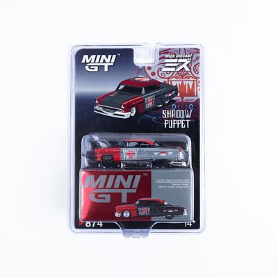 דגם רכב MINI GT לינקולן קאפרי 1954 Shadow Puppet. דגם אספנות MINI GT בקנה מידה 1:64 של Lincoln 