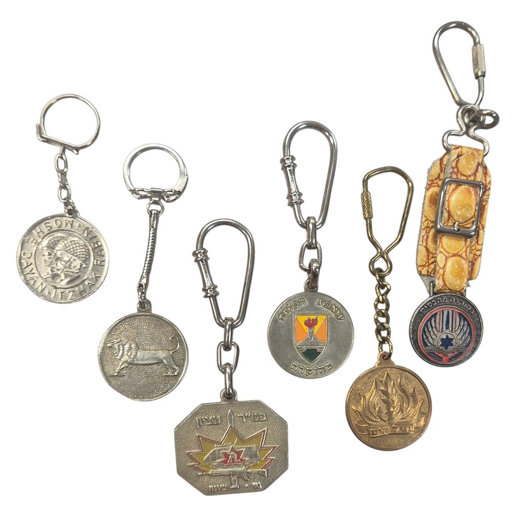 Collection of medallions and keychains, belonged to head of a department in he Mossad.