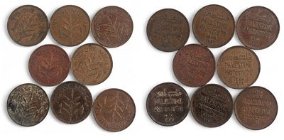 מטבעות מיל המדט כל השנים פרט לזוג-1935-1940.