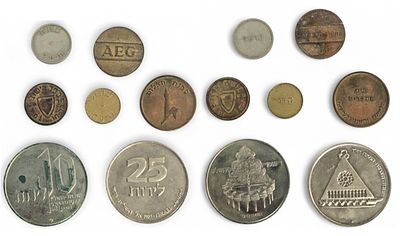 טוקנים אסימונים ומטבעות מישראל.