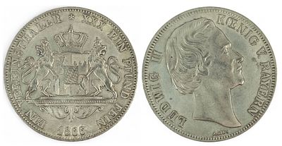 זיוף מטבע נדיר - טהאלר 1860 לודוויג השני.