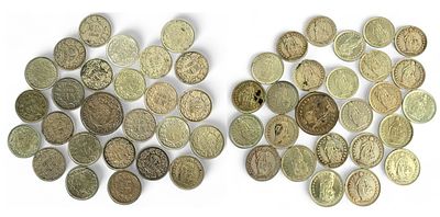 מטבעות שוויץ כסף 835, מצבים שונים. 
משקל: 67.3 גרם.