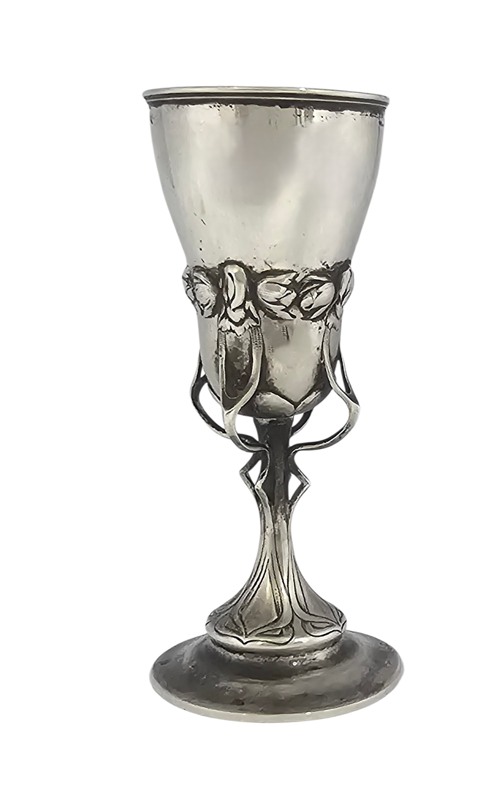 Art Nouveau - גביע אוסטרו הונגרי עתיק, עשוי כסף 800, יצירה של הצורף הוינאי הרמן שודפלד 