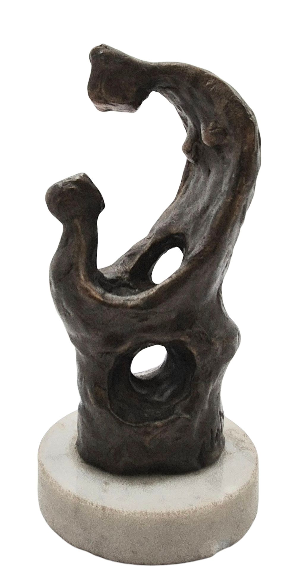 Leah Michelson, sculpture of Mother and Child. 
Bronze color painted over plaster. 
19cm 