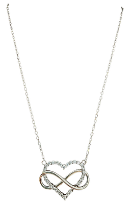 מגנוליה, כסף 925 סטרלינג- תליון לב, משובץ אבנים וסמל אינפניטי במרכזו. 
משקל ומידות : 