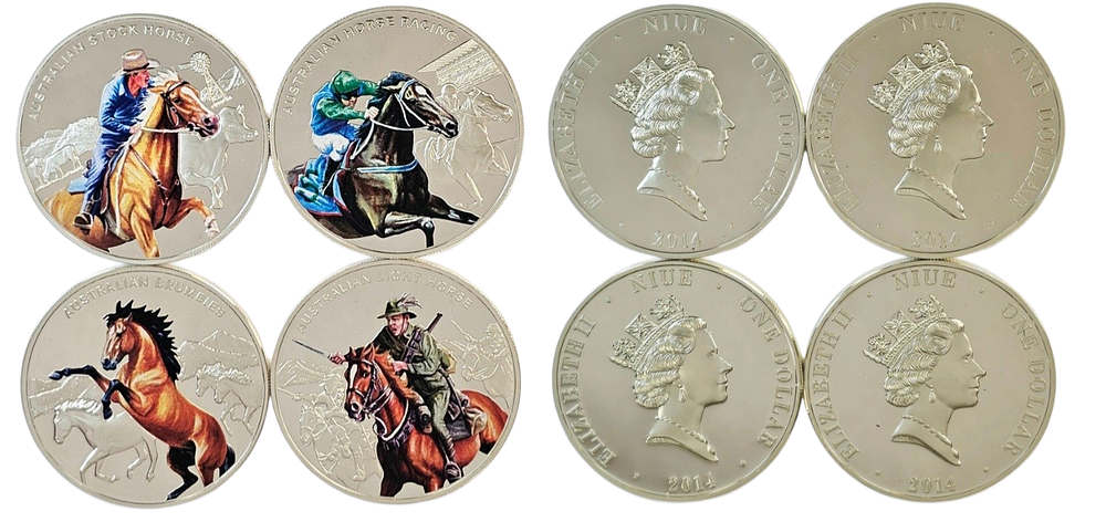 סט מטבעות כסף 925 פרוף, בהוצאה מצומצמת של 2000 יחידות, במשקל כולל של 100 גרם, משנת 2014. 
4 