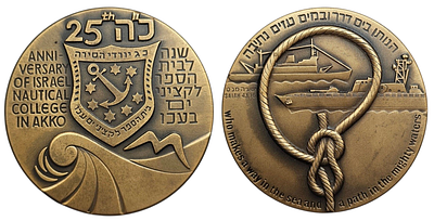 מדליית חיל הים הישראלי עשויה ברונזה- לרגל חגיגות חצי יובל לבית הספר לקציני ים עכו. 
קוטר 6 