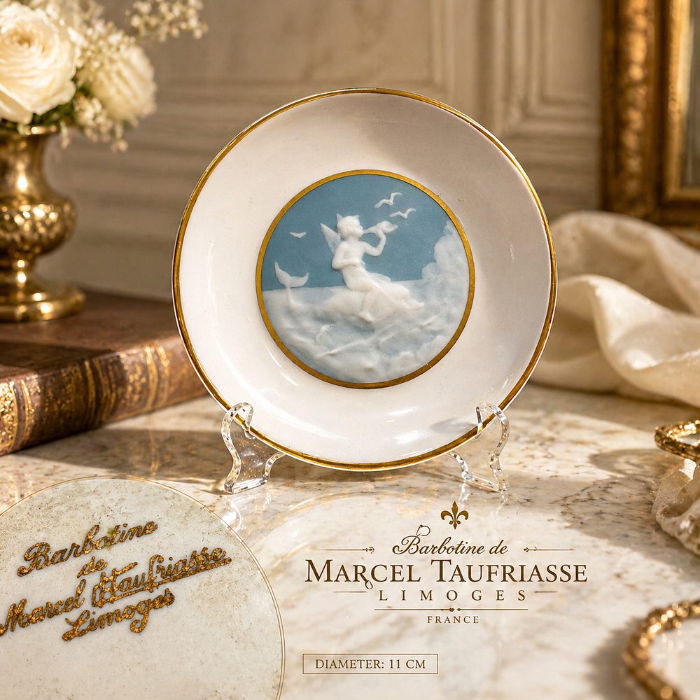 Limoges, Barbotine de Marcel Chaufriasse, Limoges. Art Nouveau beautiful p&acirc;te-sur-p&acirc;te 