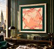 Karl Lagerfeld framed silk scarf titled "Flight Plan", designed by the renowned German-born Image - 6