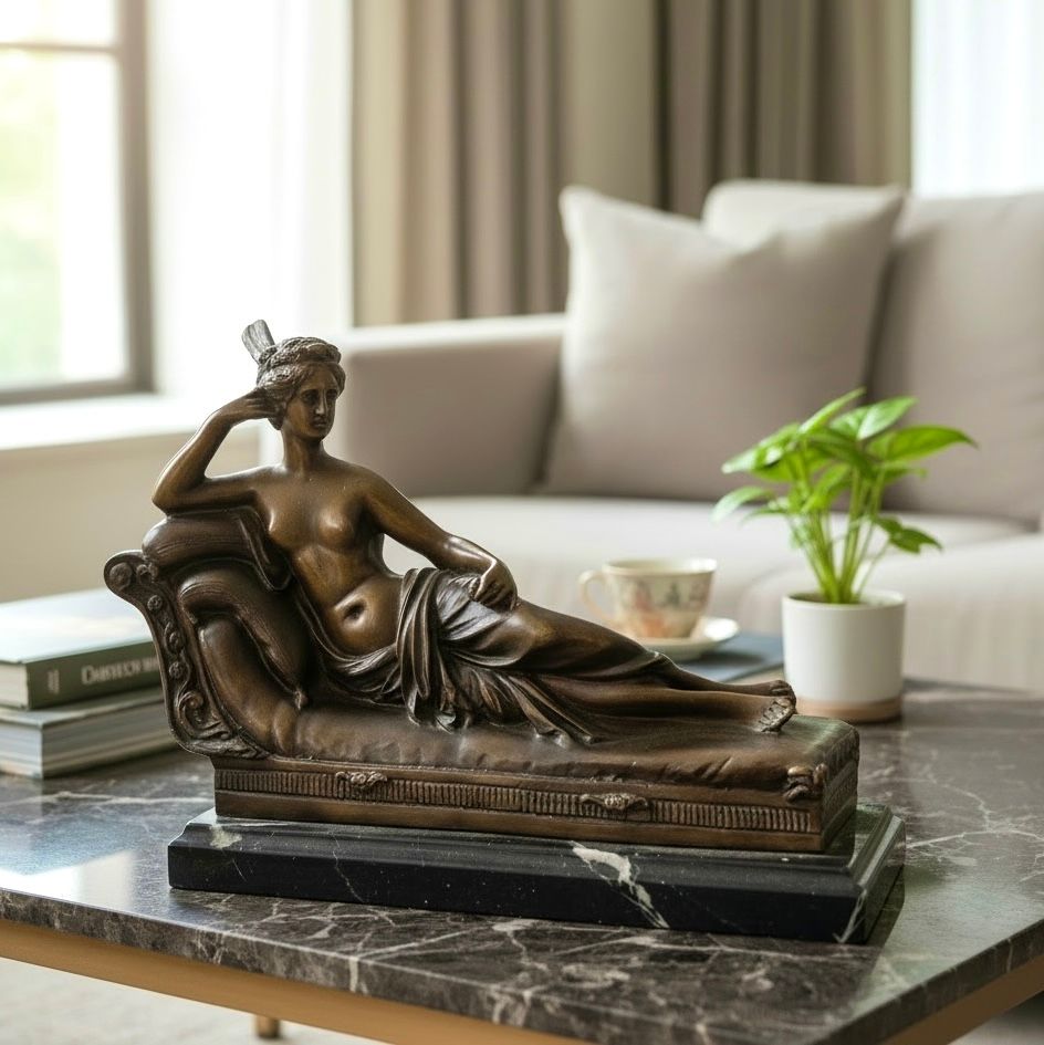 Bronze sculpture of Pauline Bonaparte as Venus winning the beauty contest, after Auguste 