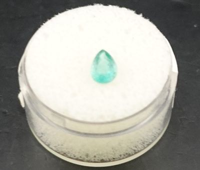 .55 Pear Shaped Emerald. This is a Vibrant Green! Excellent Stone!