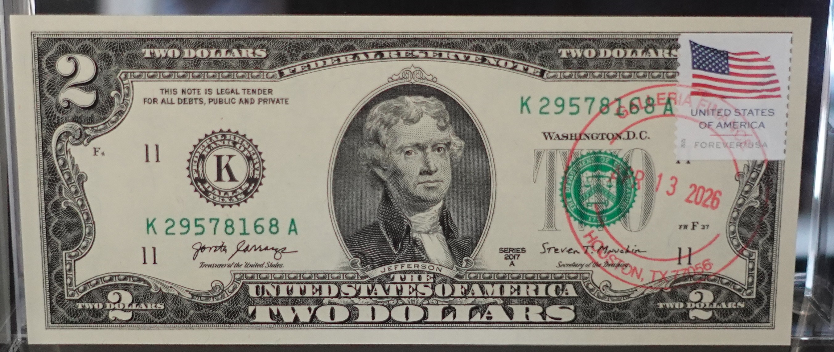(2) 2017A $2 Note