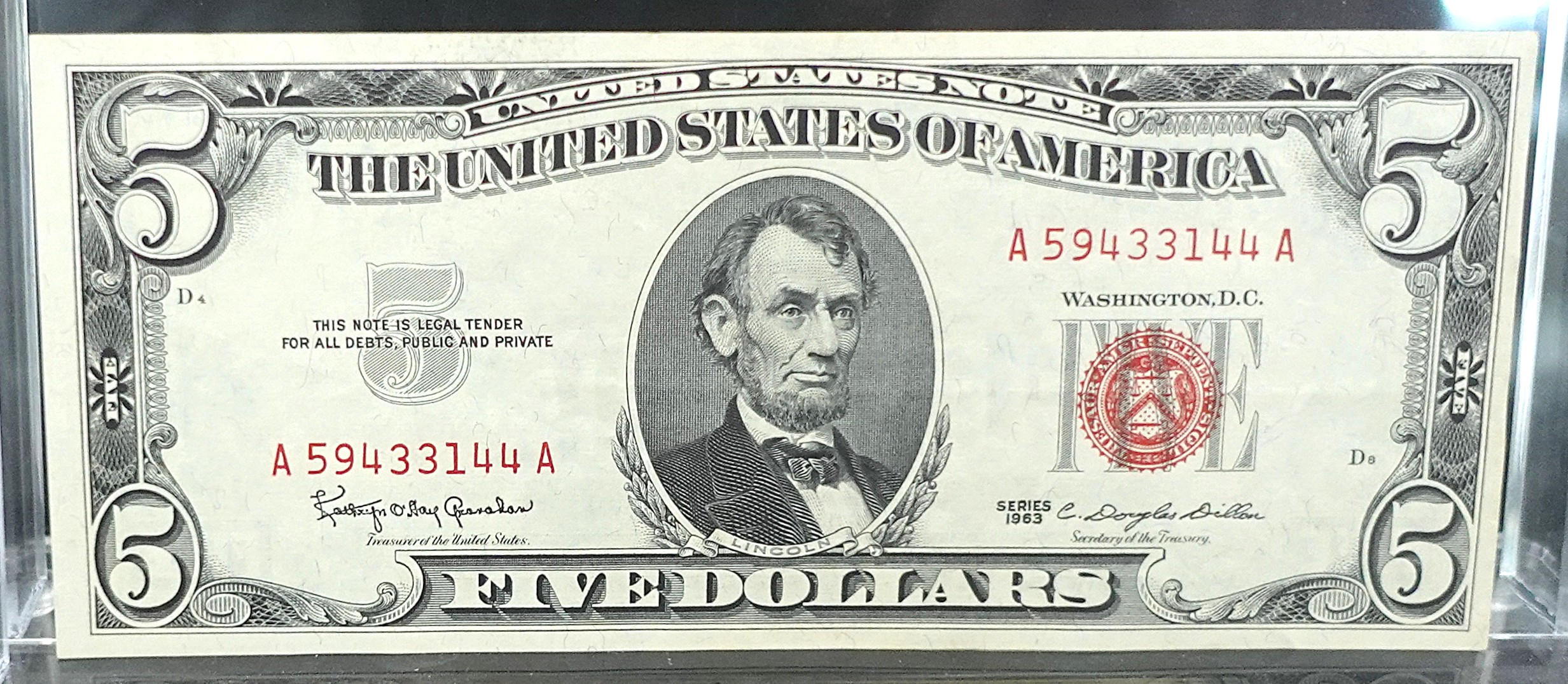 (4) 1963 Red Seal $5 Notes