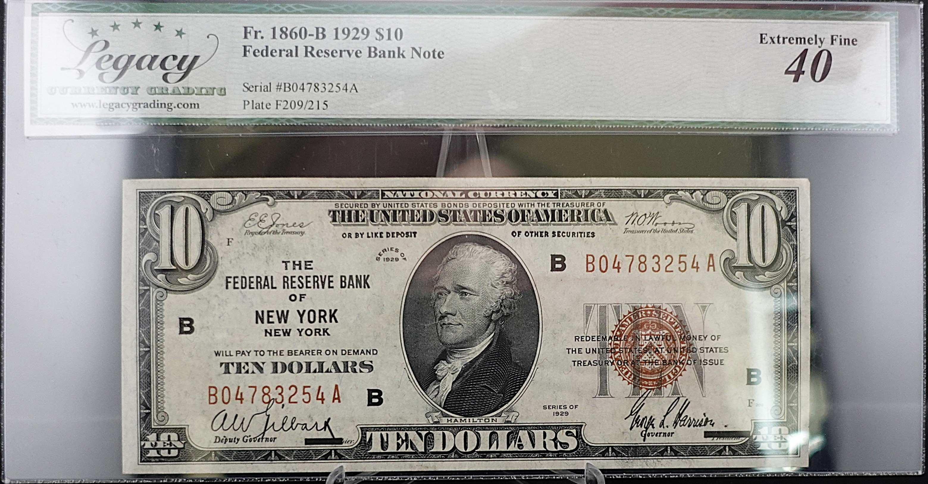1929 $10 Federal Reserve Bank of New York, NY Note