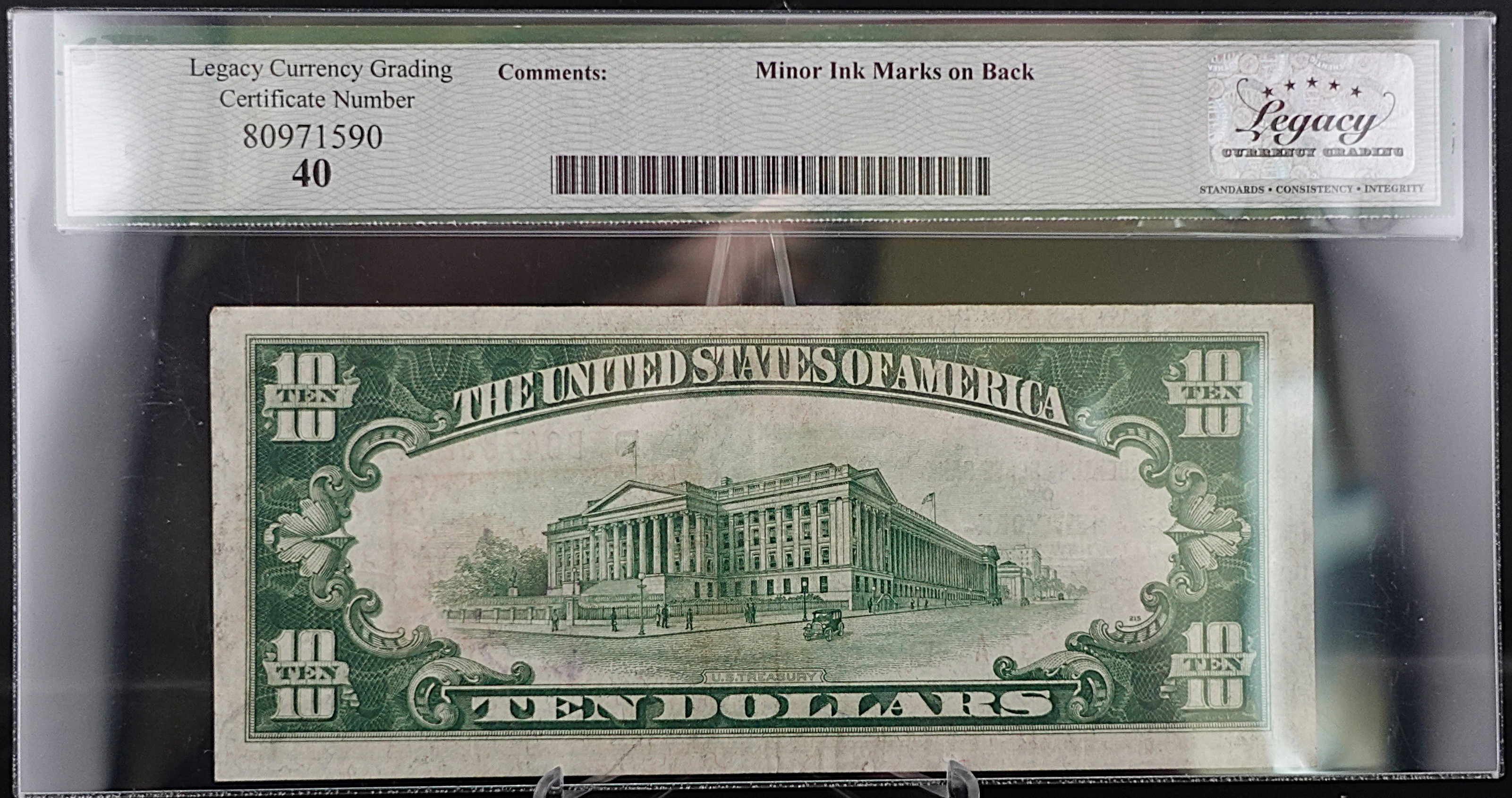 1929 $10 Federal Reserve Bank of New York, NY Note