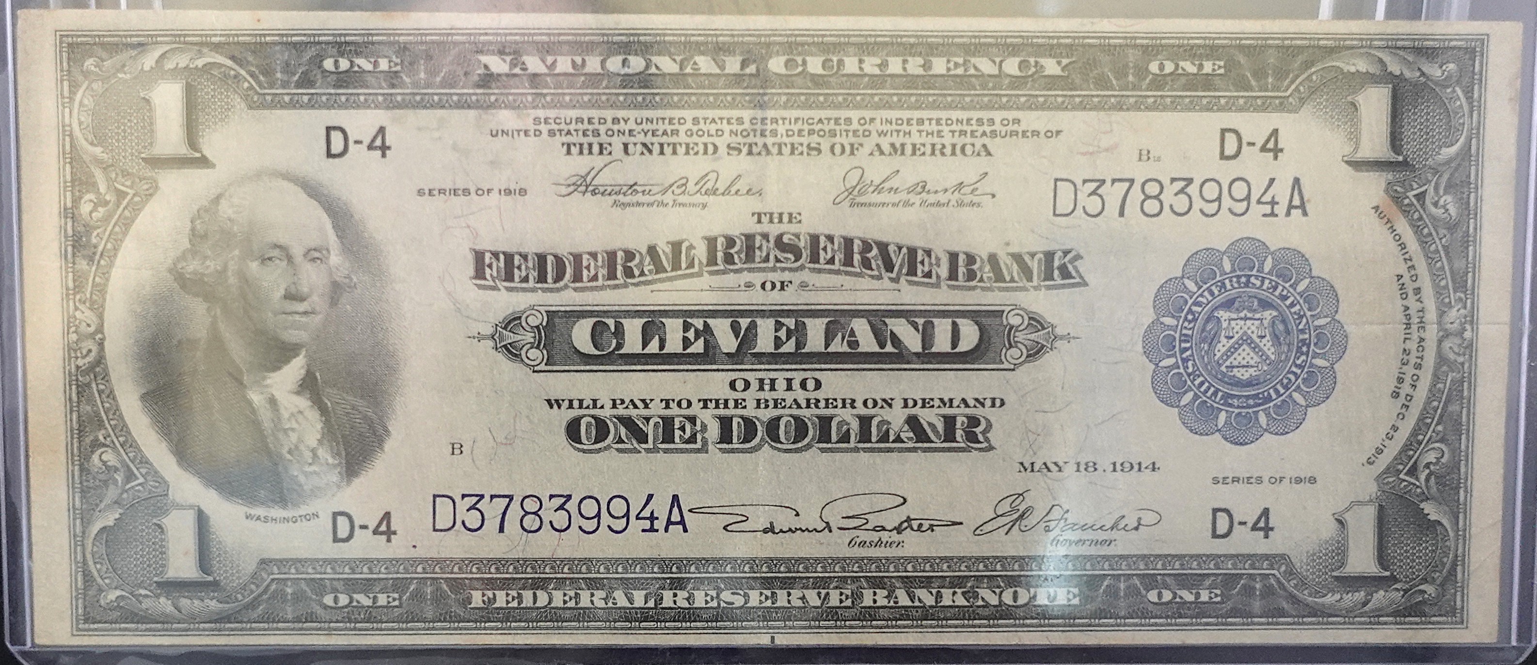 1914 $1 Federal Reserve Bank of Cleveland Note