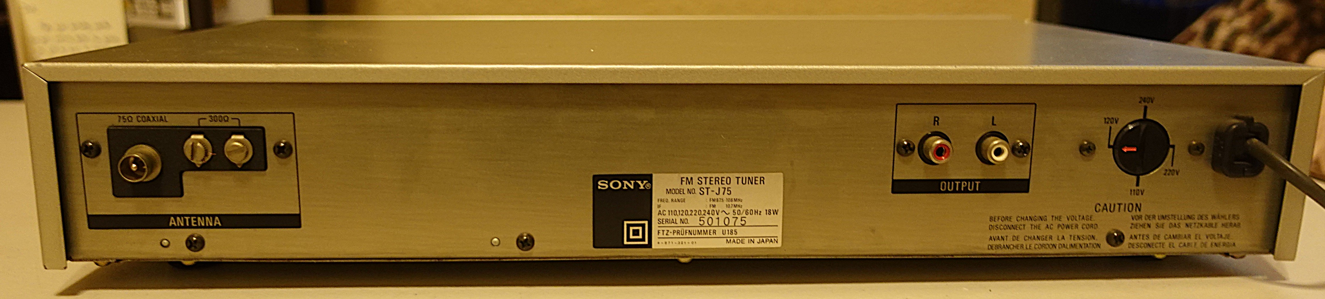 Sony ST-J75 Stereo Tuner